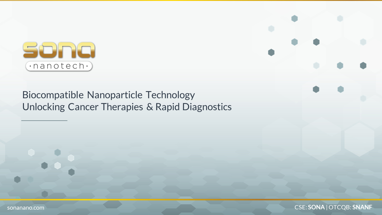 Sona Nanotech - Investor deck Jan 2023