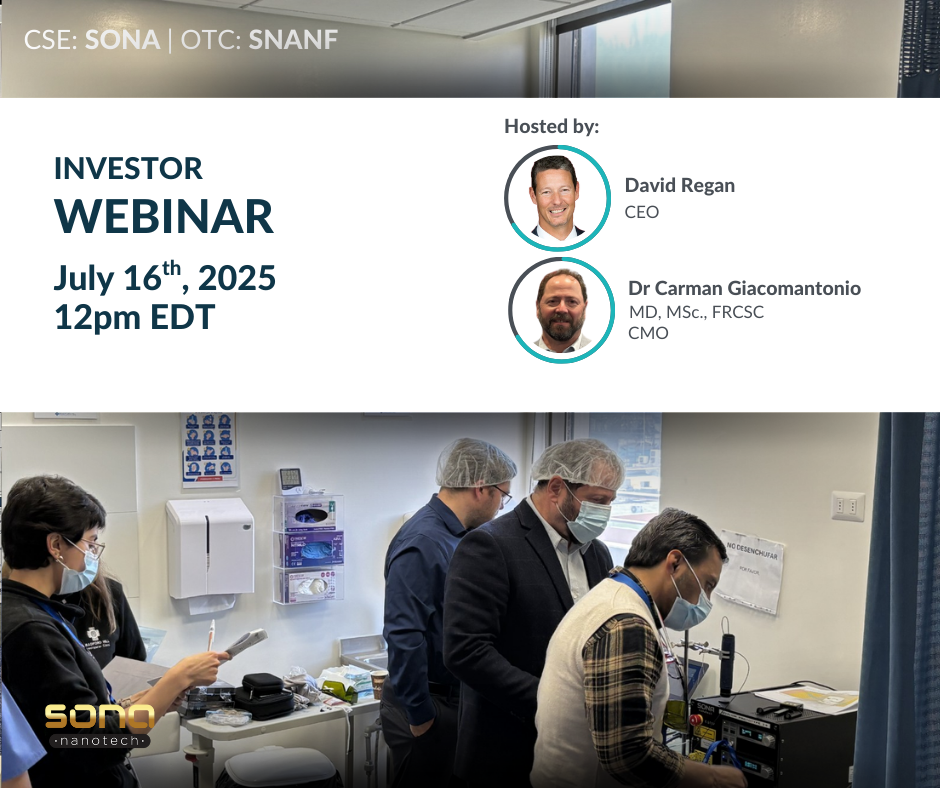 Investor Webinar Update 16th July Sona Nanotech